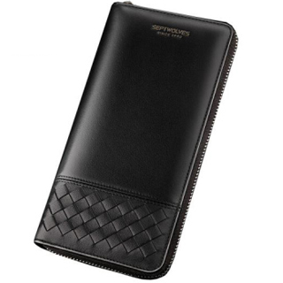 男士商务休闲真皮头层牛皮双拉链手包