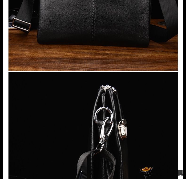 经典款头层牛皮 男士单肩商务斜挎包