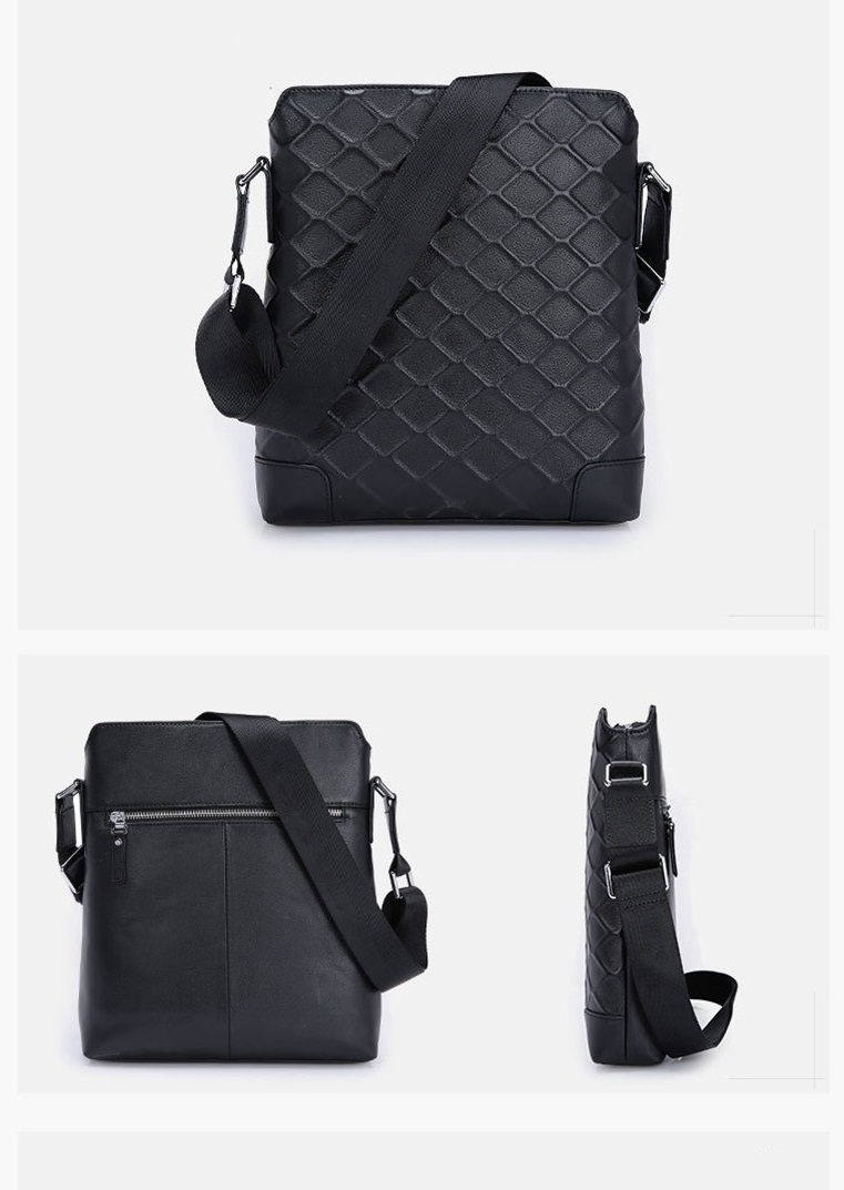 男式头层牛皮菱形压纹商务手提包 真牛男包 男式头层牛皮菱形压纹商务手提包 真牛男包