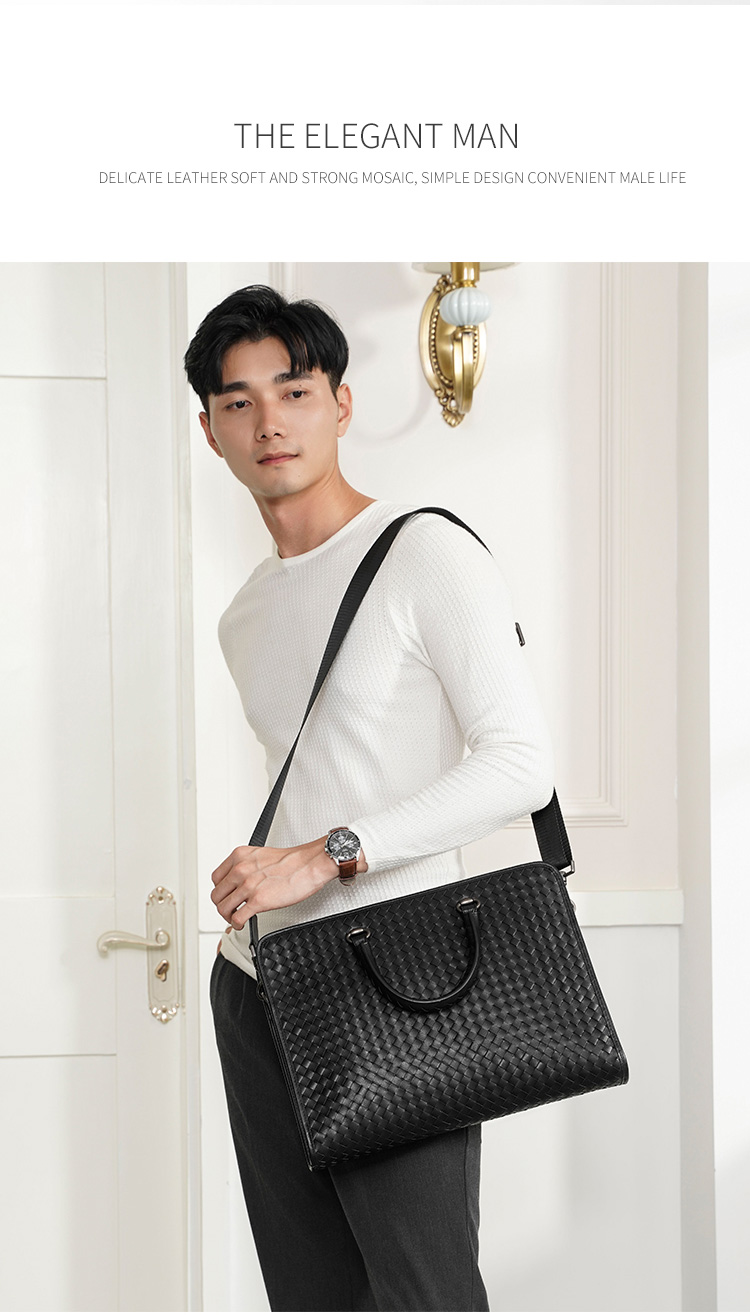 男式压花头层牛皮商务公文包 男式压花头层牛皮商务公文包