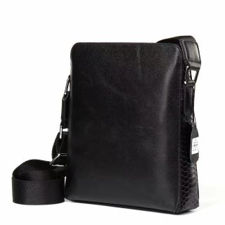 头层牛皮配鳄鱼纹皮斜挎包真皮男包