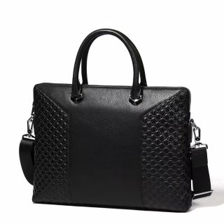 男式压花头层牛皮商务公文包