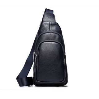 简约款男式头层牛皮荔枝纹男式胸包