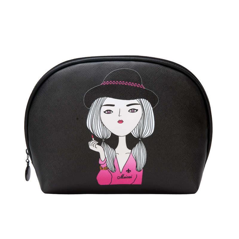 半圆形化妆包女包涂鸦收纳包多功能手拿包包